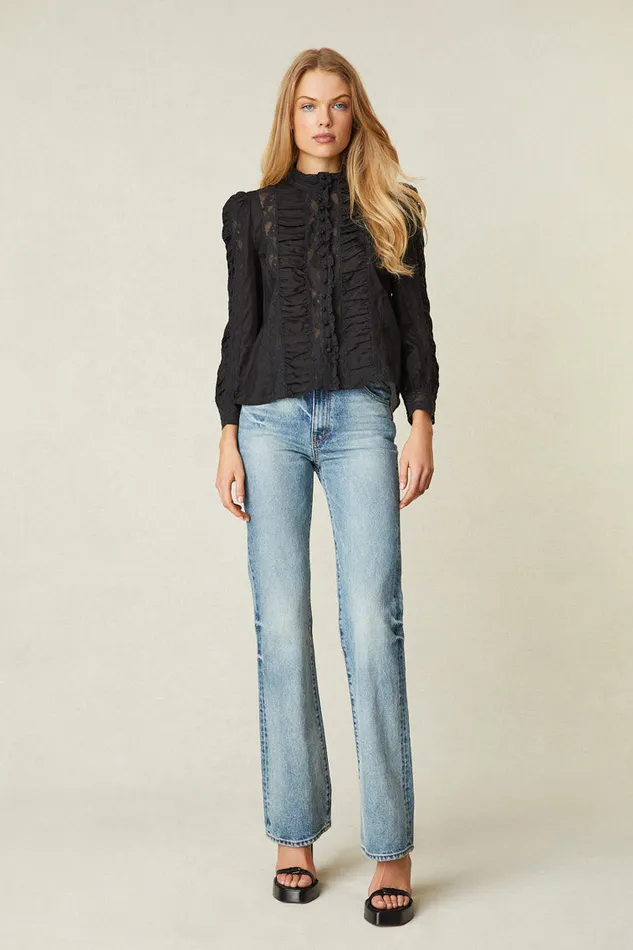 Women LoveShackFancy Tops Jacque Top Black Women LoveShackFancy Tops Jacque Top Black