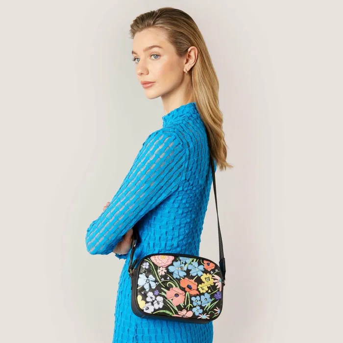 Women Lyra Crossbody Bag Black Floral Print Fiorelli Crossbody Bags
