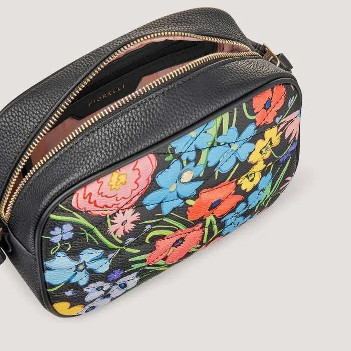 Women Lyra Crossbody Bag Black Floral Print Fiorelli Crossbody Bags