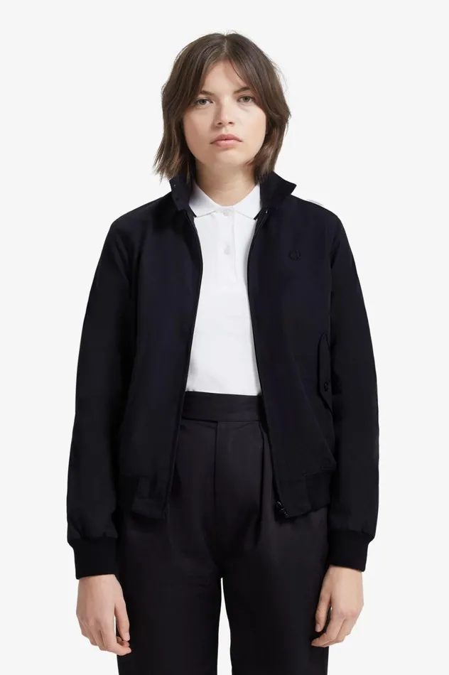 Women Made In EnglandHarrington Jacket Blackchampagne Fred Perry Coats and Jackets
