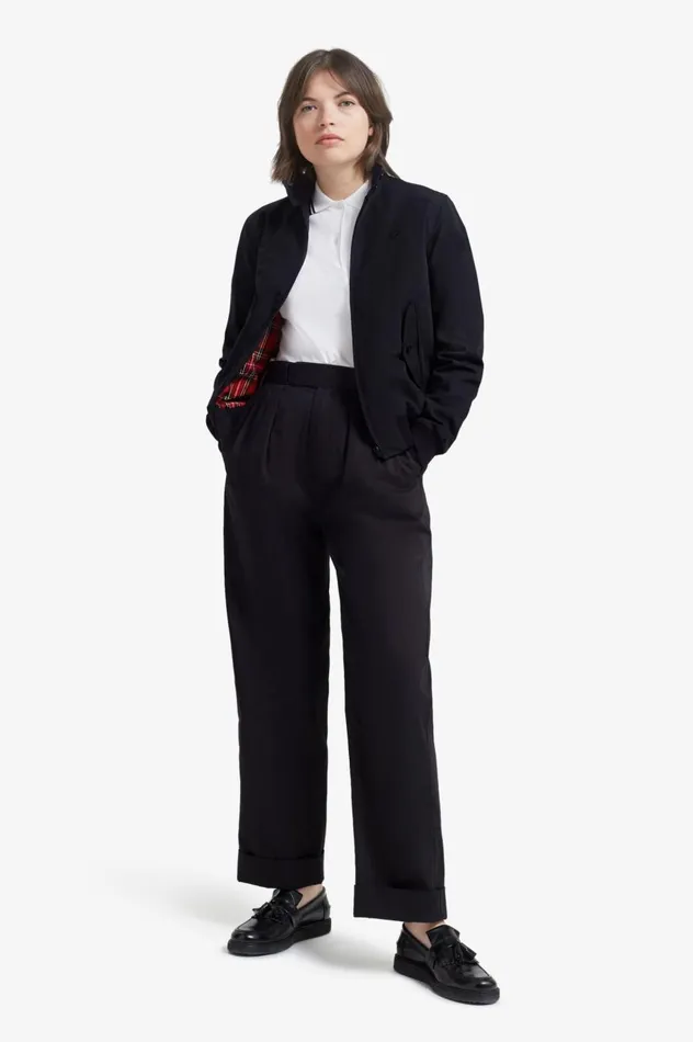 Women Made In EnglandHarrington Jacket Blackchampagne Fred Perry Coats and Jackets