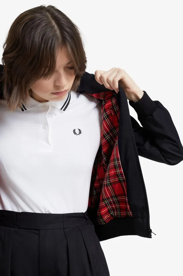 Women Made In EnglandHarrington Jacket Blackchampagne Fred Perry Coats and Jackets