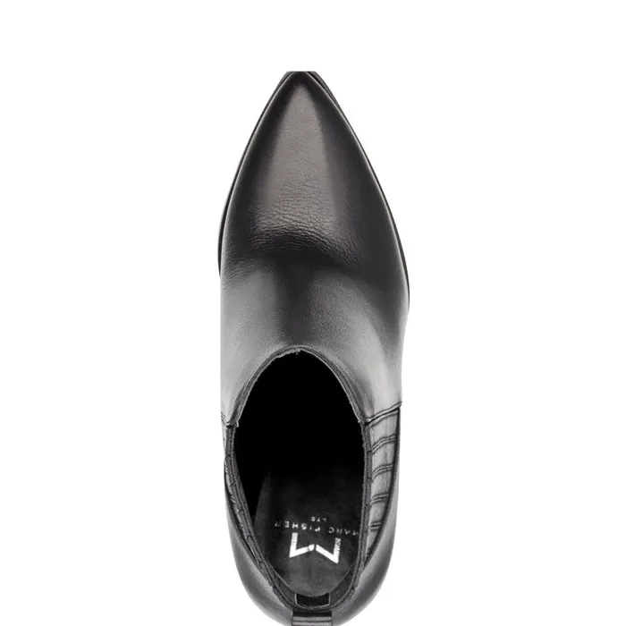 Women Marc Fisher Booties Alva Pointy Toe Bootie Black Leather