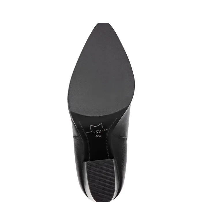 Women Marc Fisher Booties Alva Pointy Toe Bootie Black Leather