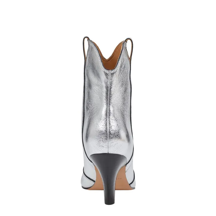 Women Marc Fisher Booties Carissa Heeled Western Bootie Silver