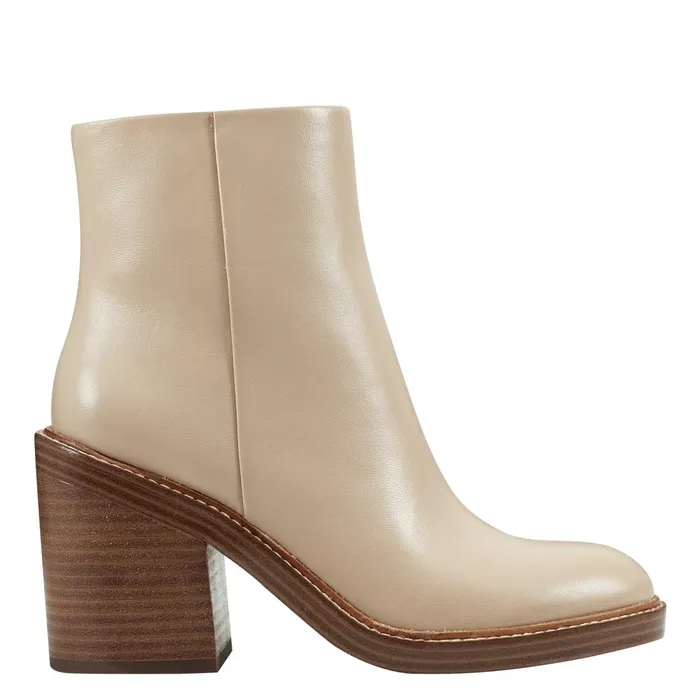 Women Marc Fisher Booties Haleena Round Toe Bootie Nude