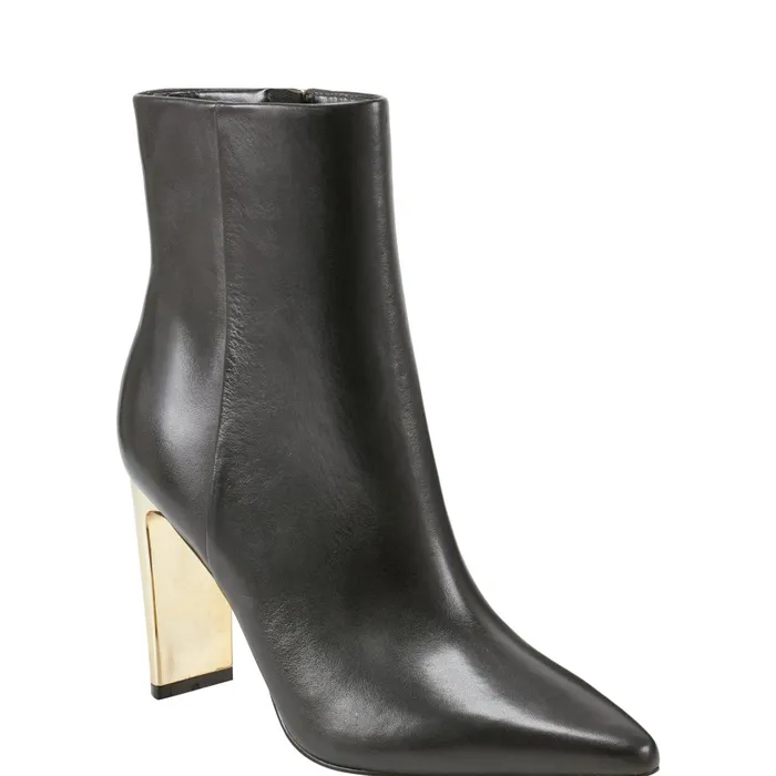 Women Marc Fisher Booties Talyna Dress Bootie Black Leather