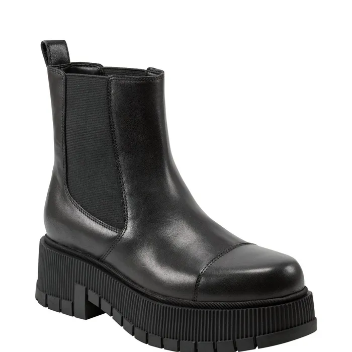 Women Marc Fisher Boots and Booties Bermida Lug Sole Bootie Black Leather