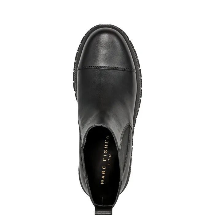 Women Marc Fisher Boots and Booties Bermida Lug Sole Bootie Black Leather