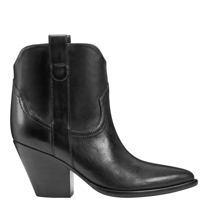 Women Marc Fisher Boots and Booties Marlie Western Bootie Black Leather