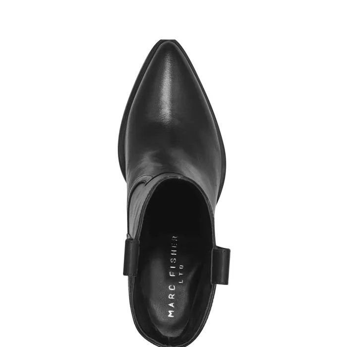 Women Marc Fisher Boots and Booties Marlie Western Bootie Black Leather