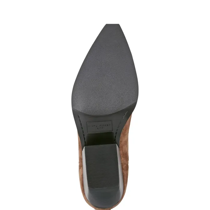 Women Marc Fisher Boots and Booties Pryce Western Bootie Natural Suede