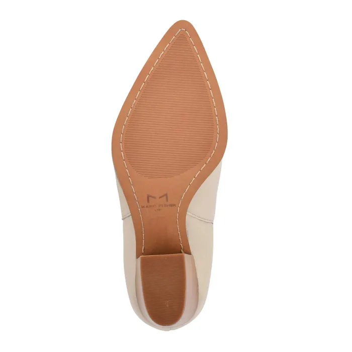 Women Marc Fisher Casual Boots Alva Pointy Toe Bootie Chic Cream Leather