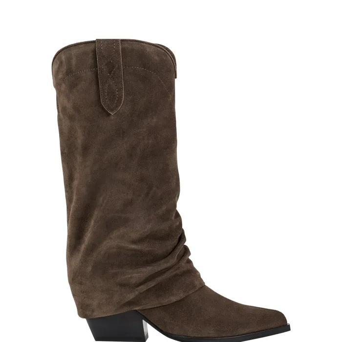 Women Marc Fisher Casual Boots Calysta Block Heel Pointy Toe Boot Dark Green