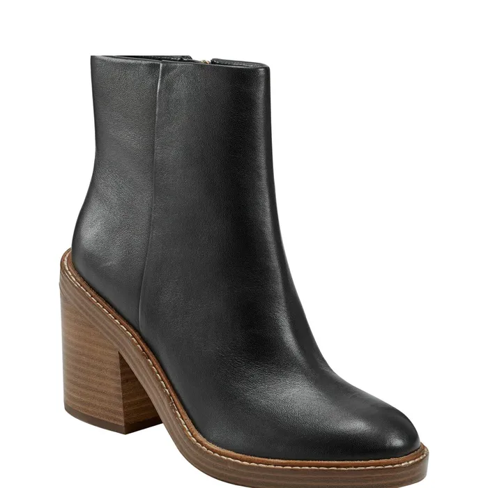 Women Marc Fisher Casual Boots Haleena Round Toe Bootie Black
