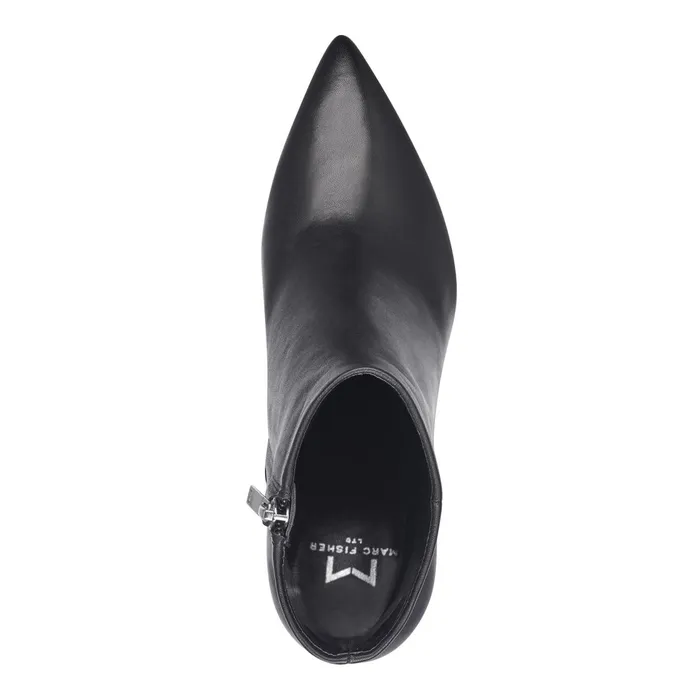 Women Marc Fisher Casual Boots Jarli Pointy Ankle Bootie Black Leather