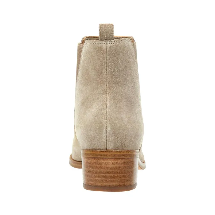 Women Marc Fisher Casual Boots Yale Pointy Toe Chelsea Bootie Taupe Suede