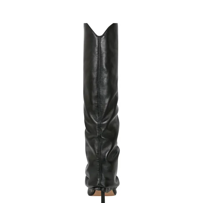 Women Marc Fisher Dress Boots Nairine Foldover Dress Boot Black Leather