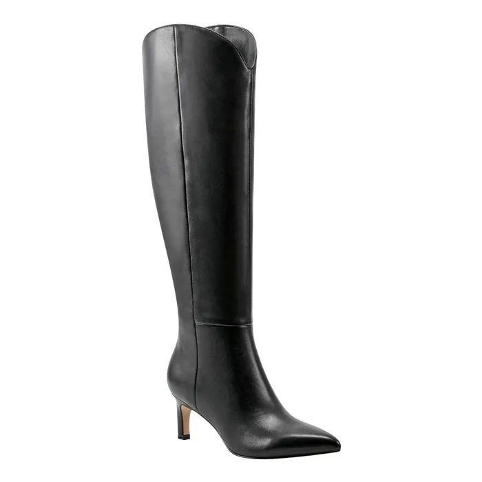 Women Marc Fisher Dress Boots Quinnie Dress Boot Black Leather