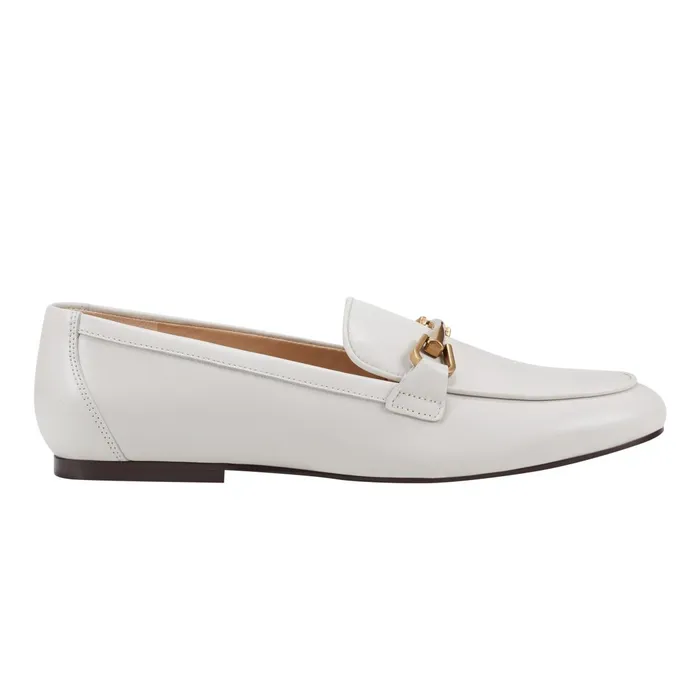 Women Marc Fisher Loafers and Flats Bleek Loafer Ivory Leather