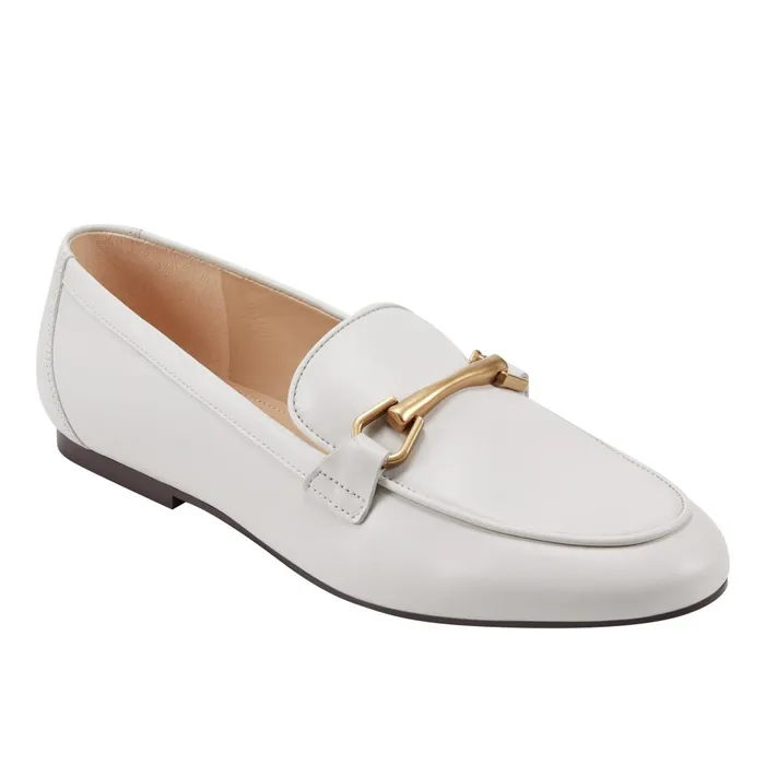 Women Marc Fisher Loafers and Flats Bleek Loafer Ivory Leather