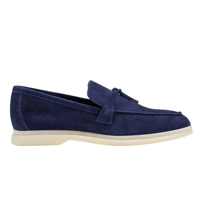 Women Marc Fisher Loafers and Flats Yanelli Casual Loafer Navy Suede