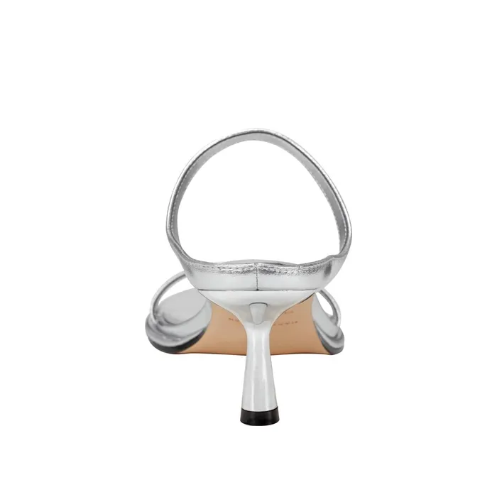 Women Marc Fisher Mules and Slides Alonde Heeled Slide Sandal Silver