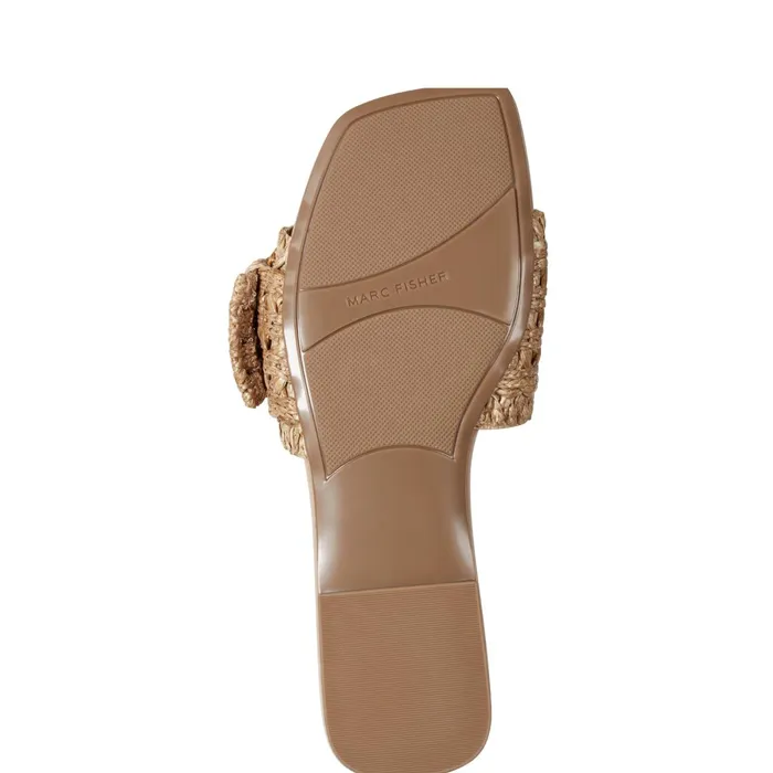 Women Marc Fisher Mules and Slides Loree Flat Slide Sandal Brown
