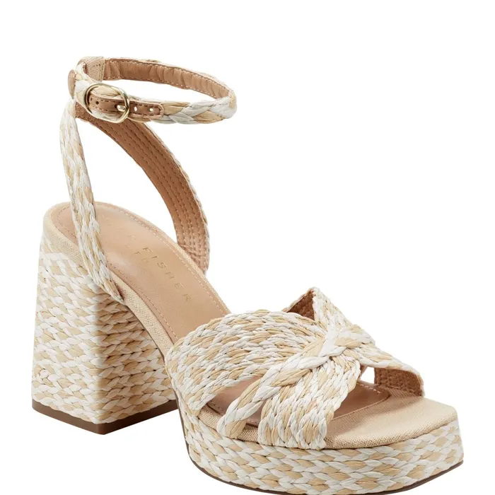 Women Marc Fisher Sandals Janie Platform Sandal Light Natural