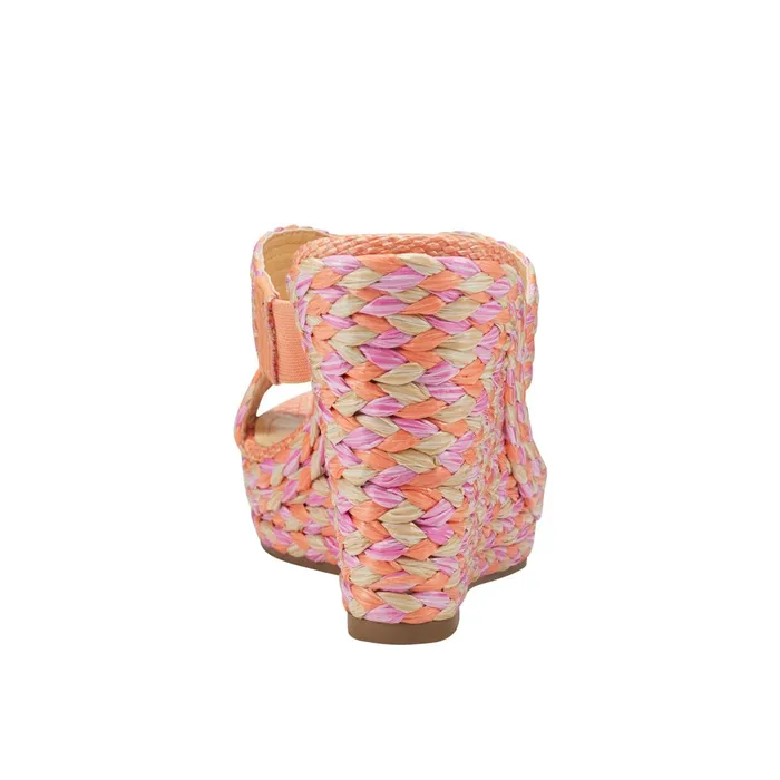 Women Marc Fisher Sandals Kalisha Espadrille Wedge Sandal Orange Multi