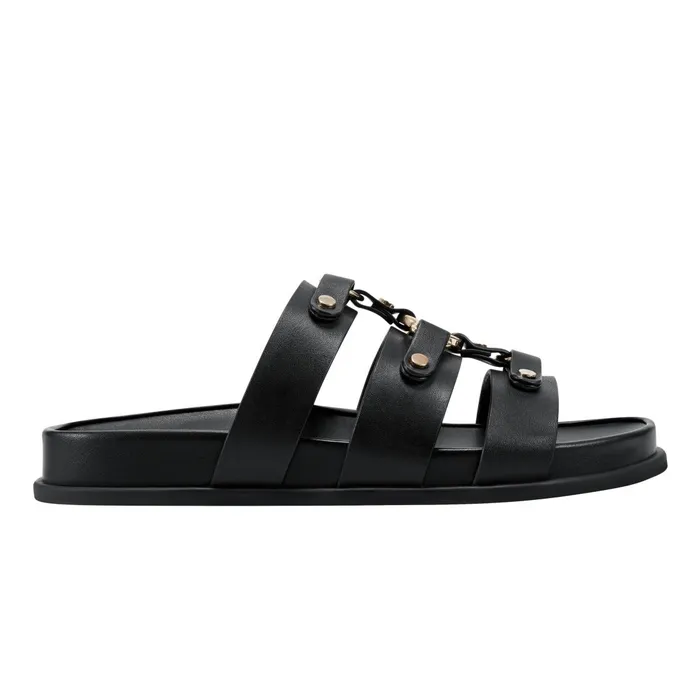 Women Marc Fisher Sandals Verity Flat Footbed Sandal Black