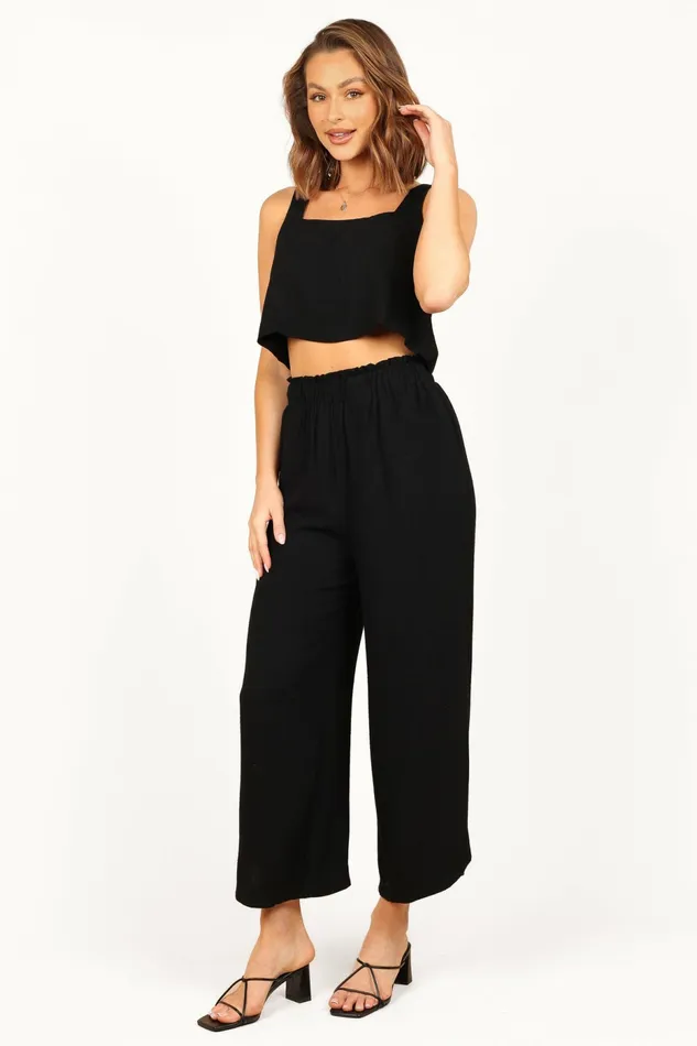 Women Matching Sets Petal and Pup Eleanor High Waisted Pants Black