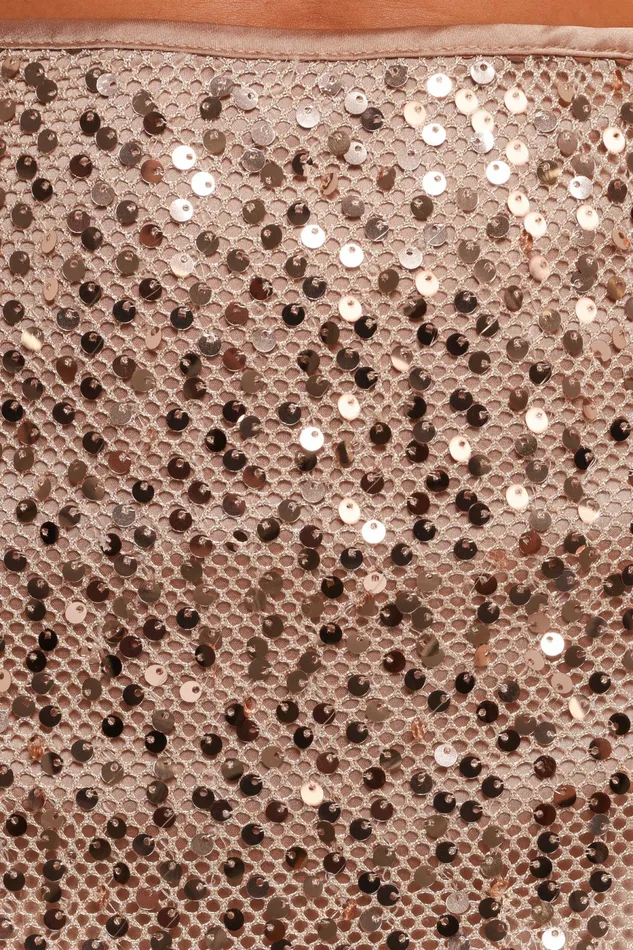 Women Matching Sets Petal and Pup Hollyn Sequin Skirt Set Gold