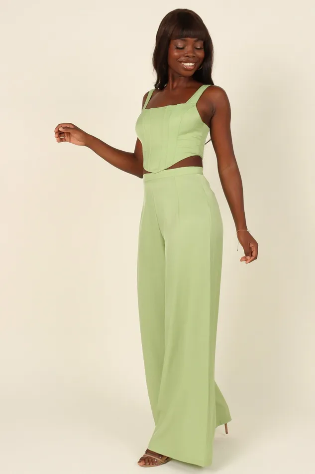 Women Matching Sets Petal and Pup Seville Pant Green