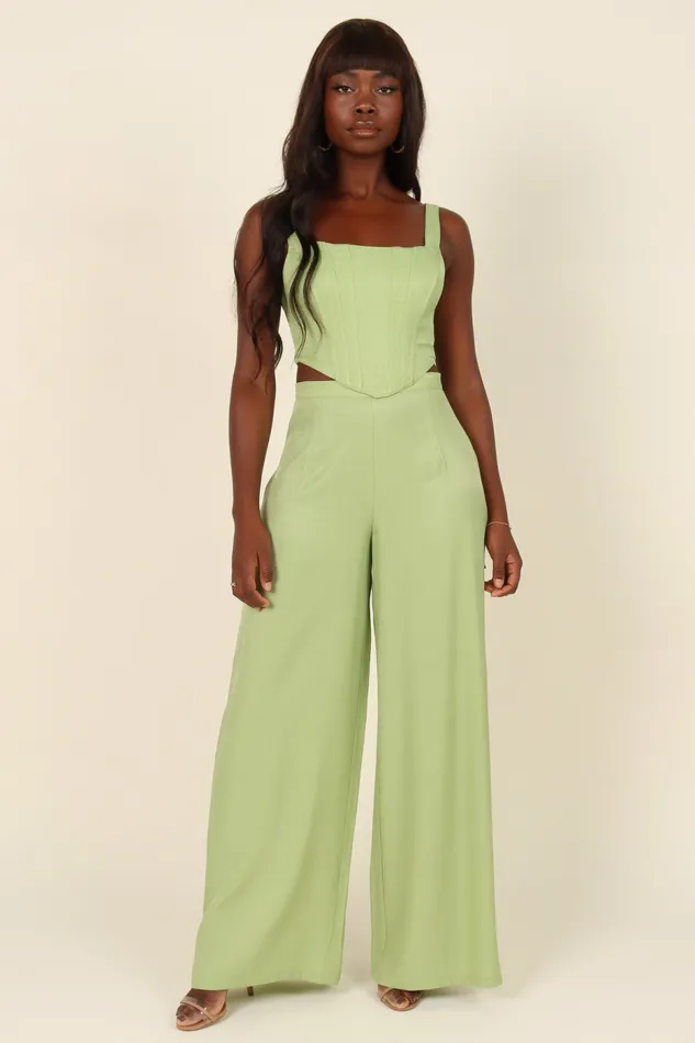 Women Matching Sets Petal and Pup Seville Pant Green