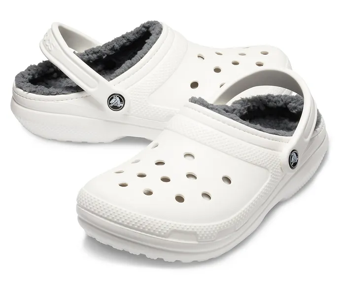 WomenMen Crocs Classic Lined Clog White Grey Clogs