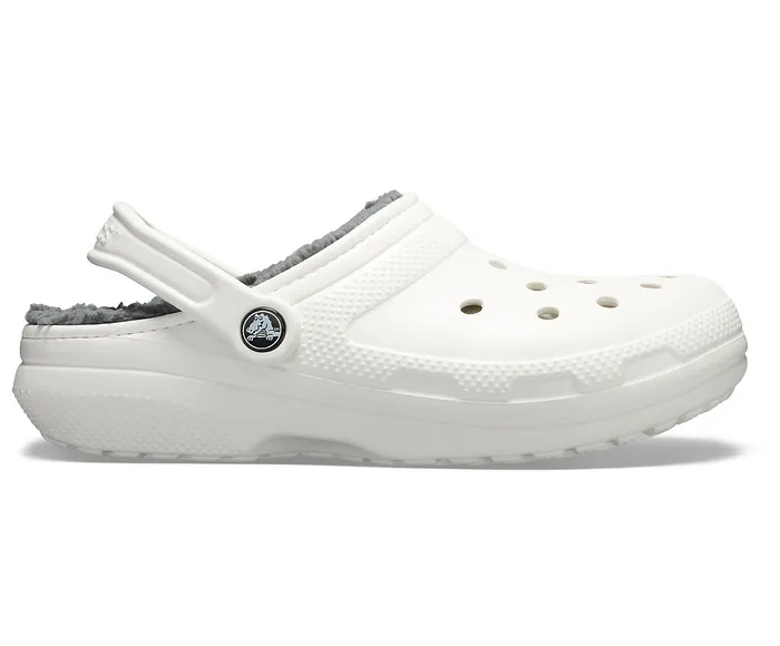 WomenMen Crocs Classic Lined Clog White Grey Clogs