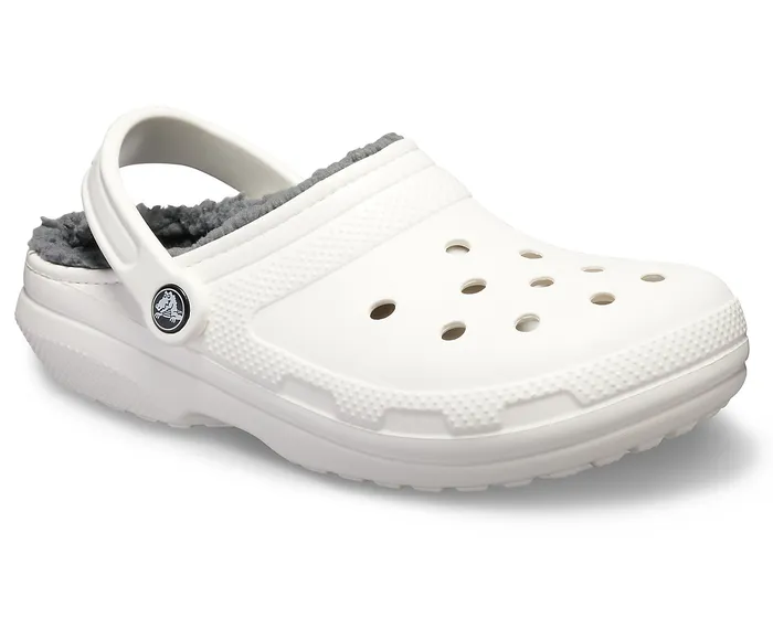 WomenMen Crocs Classic Lined Clog White Grey Clogs