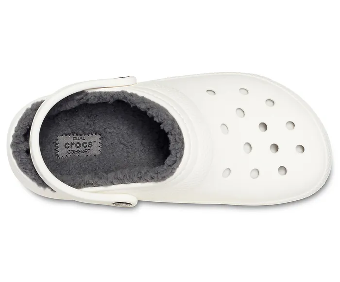 WomenMen Crocs Classic Lined Clog White Grey Clogs