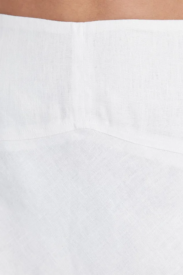 Women Midi DISSH TYRA WHITE LINEN MIDI SKIRT