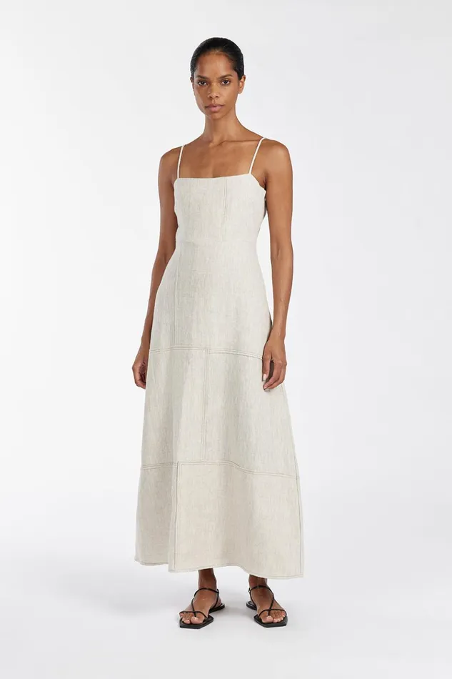 Women Midi Dresses DISSH CATIE NATURAL PATCHWORK MIDI DRESS