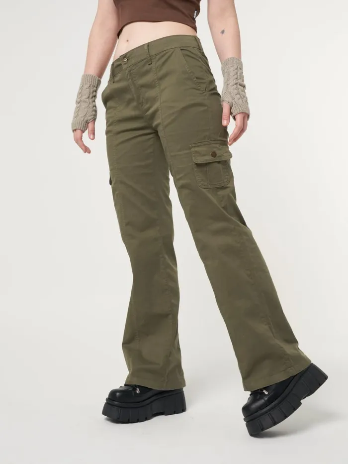 Women Minga London Bottoms Eve Green Y2k Cargo Pants
