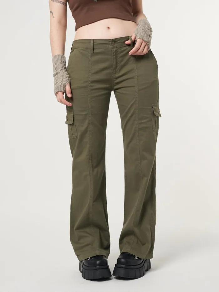 Women Minga London Bottoms Eve Green Y2k Cargo Pants