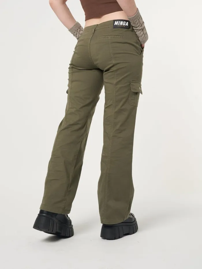 Women Minga London Bottoms Eve Green Y2k Cargo Pants