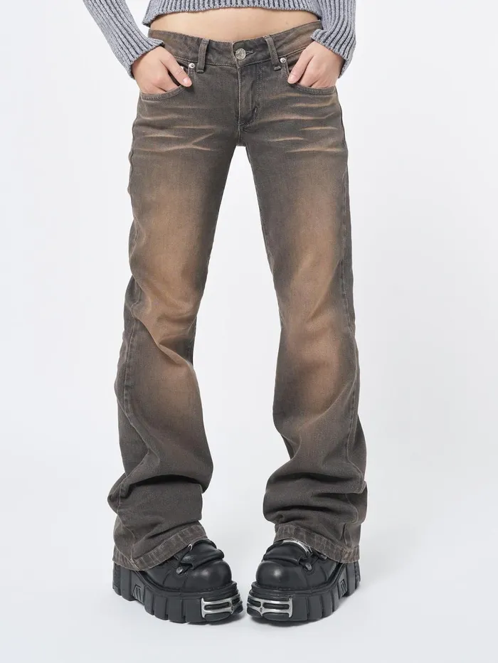 Women Minga London Bottoms Jen Overdye Flare Jeans