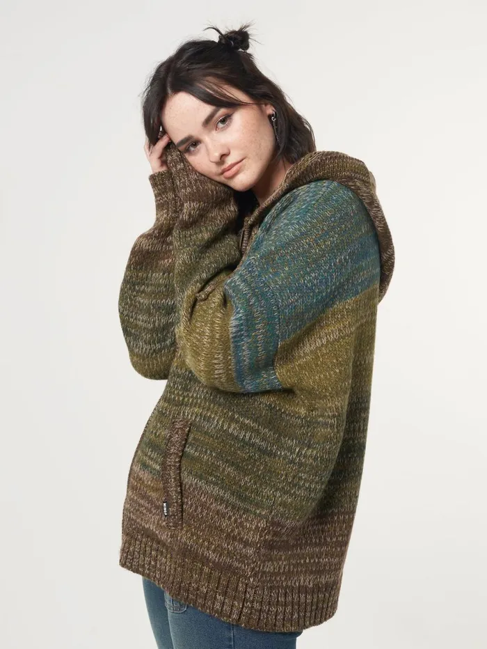 Women Minga London Knitwear Iris Zip Up Hood Knit Cardigan
