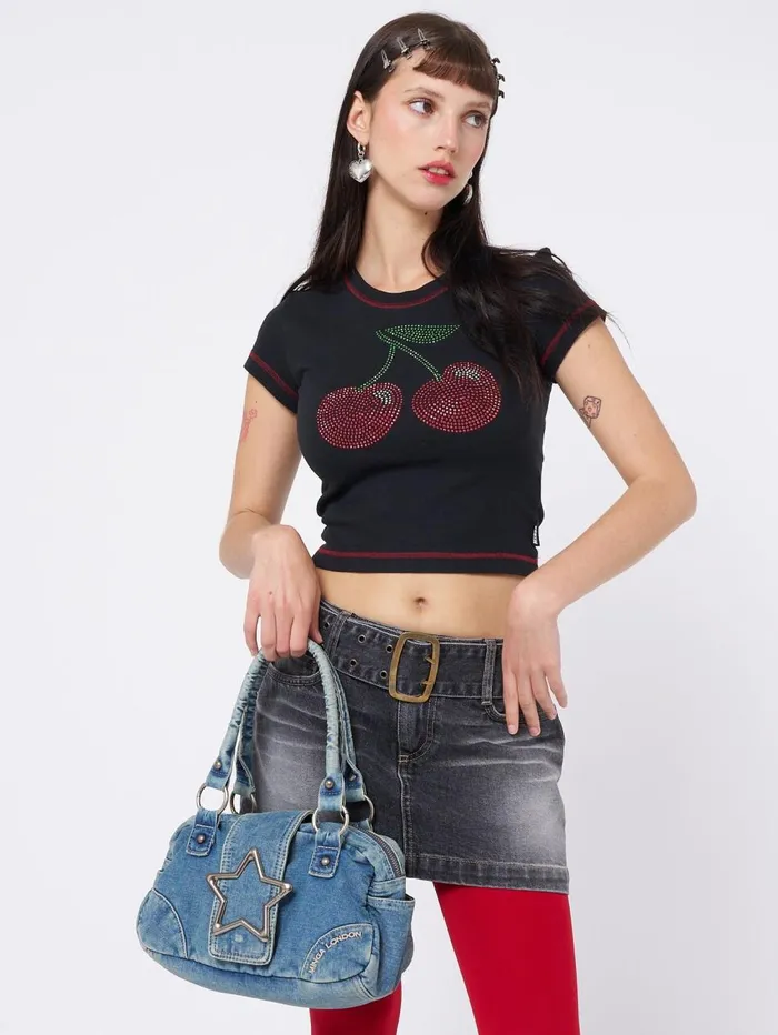Women Minga London Shop All Star Girl Denim Y2k Handbag