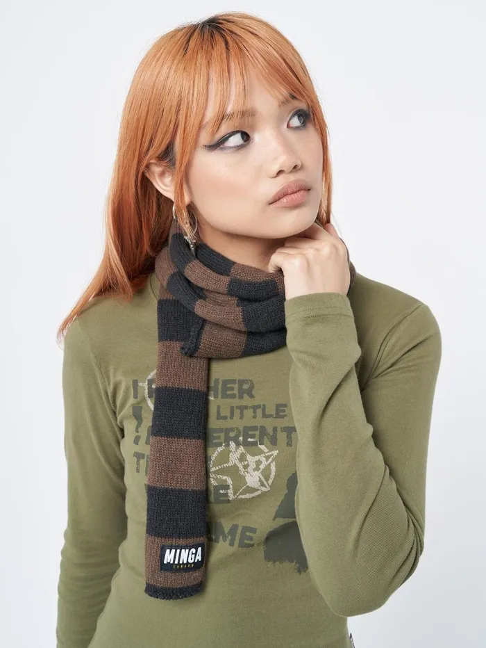 Women Minga London Shop All Umber Stripes Knitted Scarf Women Minga London Shop All Umber Stripes Knitted Scarf