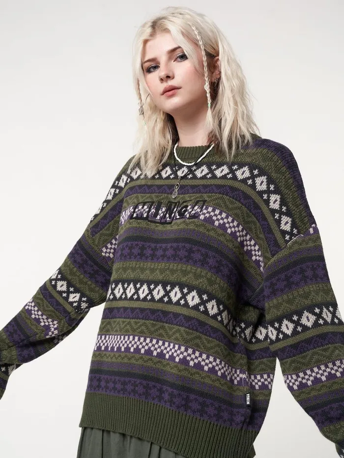 Women Minga London Sweaters and Hoodies Aspen Jacquard Knit Jumper