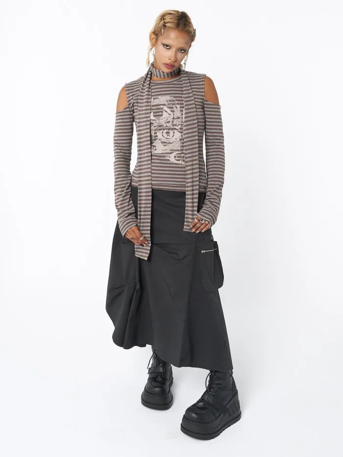 Women Minga London Tops and TShirts Don Panic Striped Top and Scarf Set